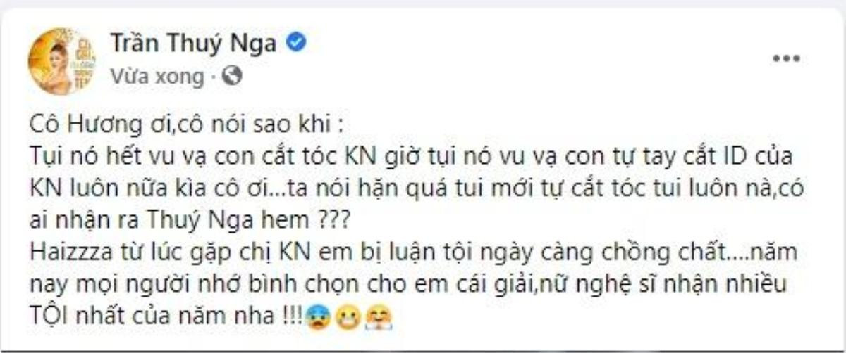 Bị 'vu vạ' cắt tóc Kim Ngân, Thúy Nga lên tiếng: 'Tôi bị luận tội ngày càng chồng chất' Ảnh 3