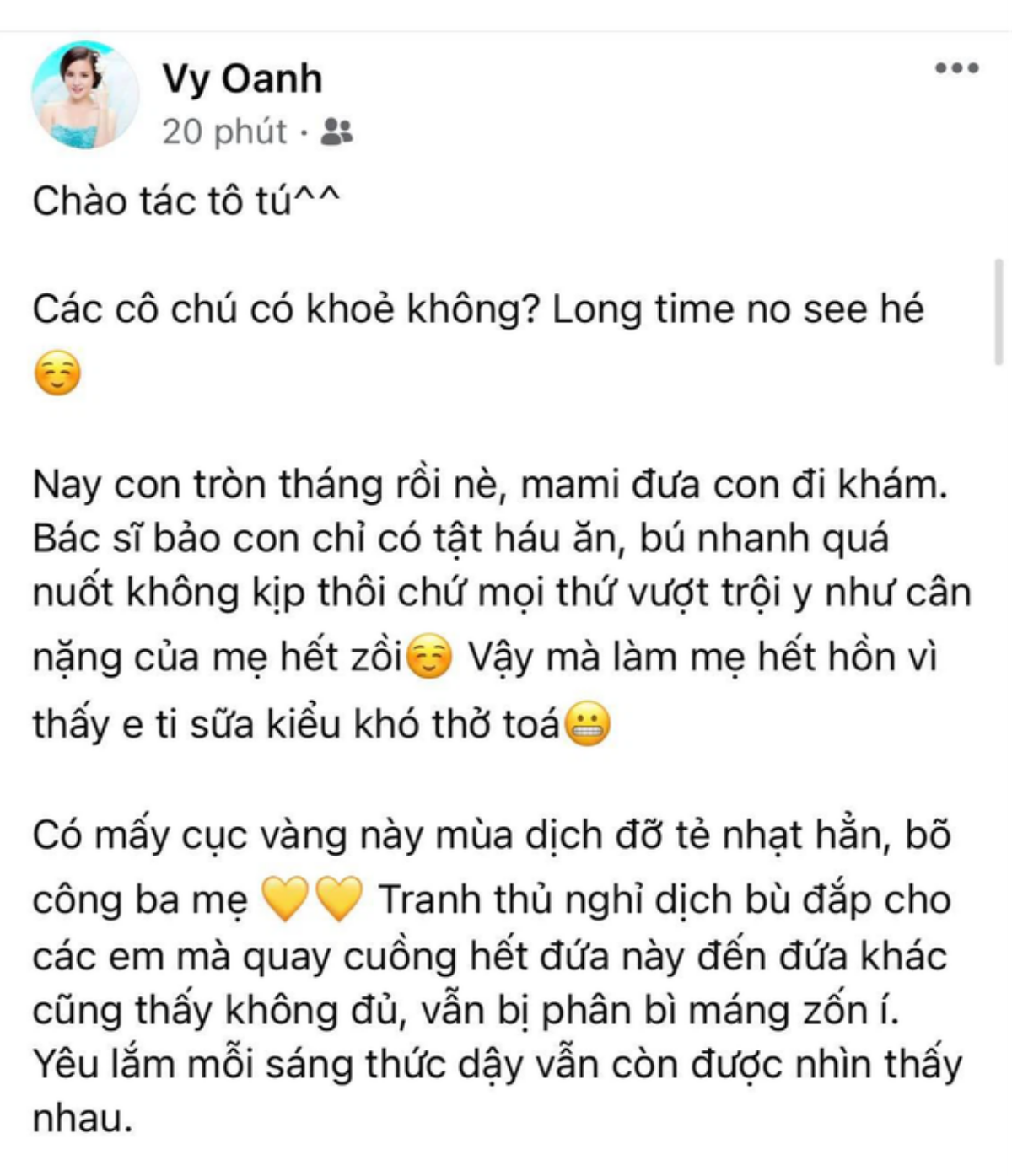 Vy Oanh xuất hiện sau thời gian ở cữ, dân tình xuýt xoa vì vóc dáng nữ ca sĩ Ảnh 1