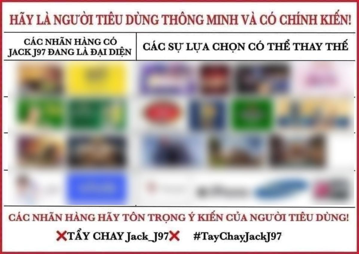 Rầm rộ ảnh kêu gọi tẩy chay Jack từ truyền hình đến quảng cáo, có nhãn hàng phải khóa luôn bình luận Ảnh 1