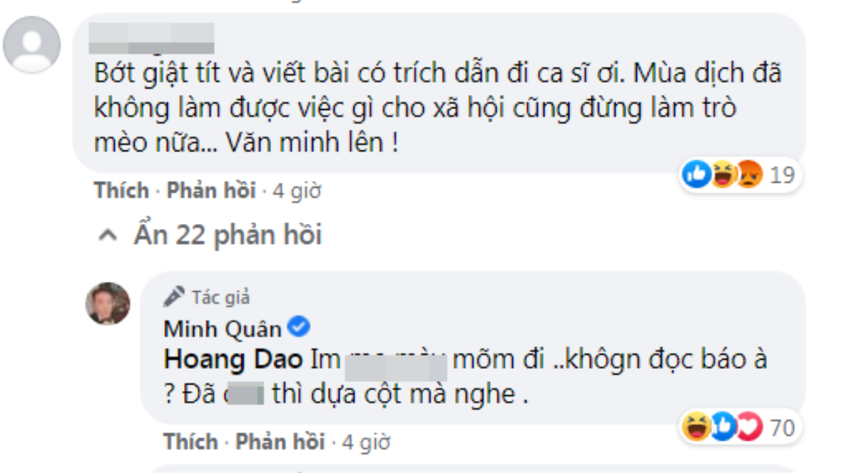 Ca sĩ Minh Quân dùng từ ngữ tục tĩu đáp trả khi bị khán giả yêu cầu 'bớt làm trò, văn minh lên' Ảnh 3