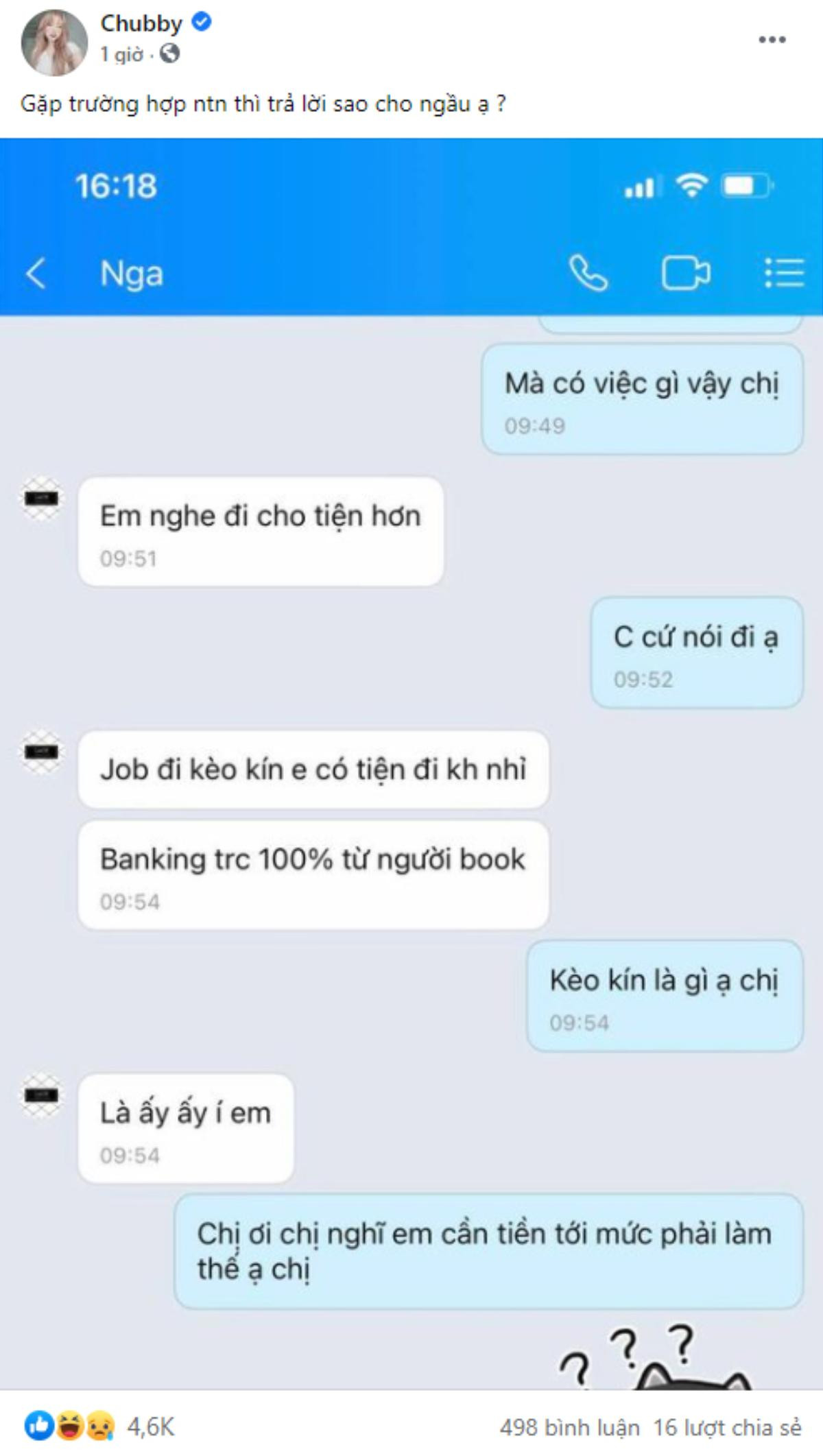 Bị gạ 'kèo đi kín', nữ streamer Chubby có pha xử lý đầy tinh tế khiến dân mạng vừa thương vừa buồn cười Ảnh 2