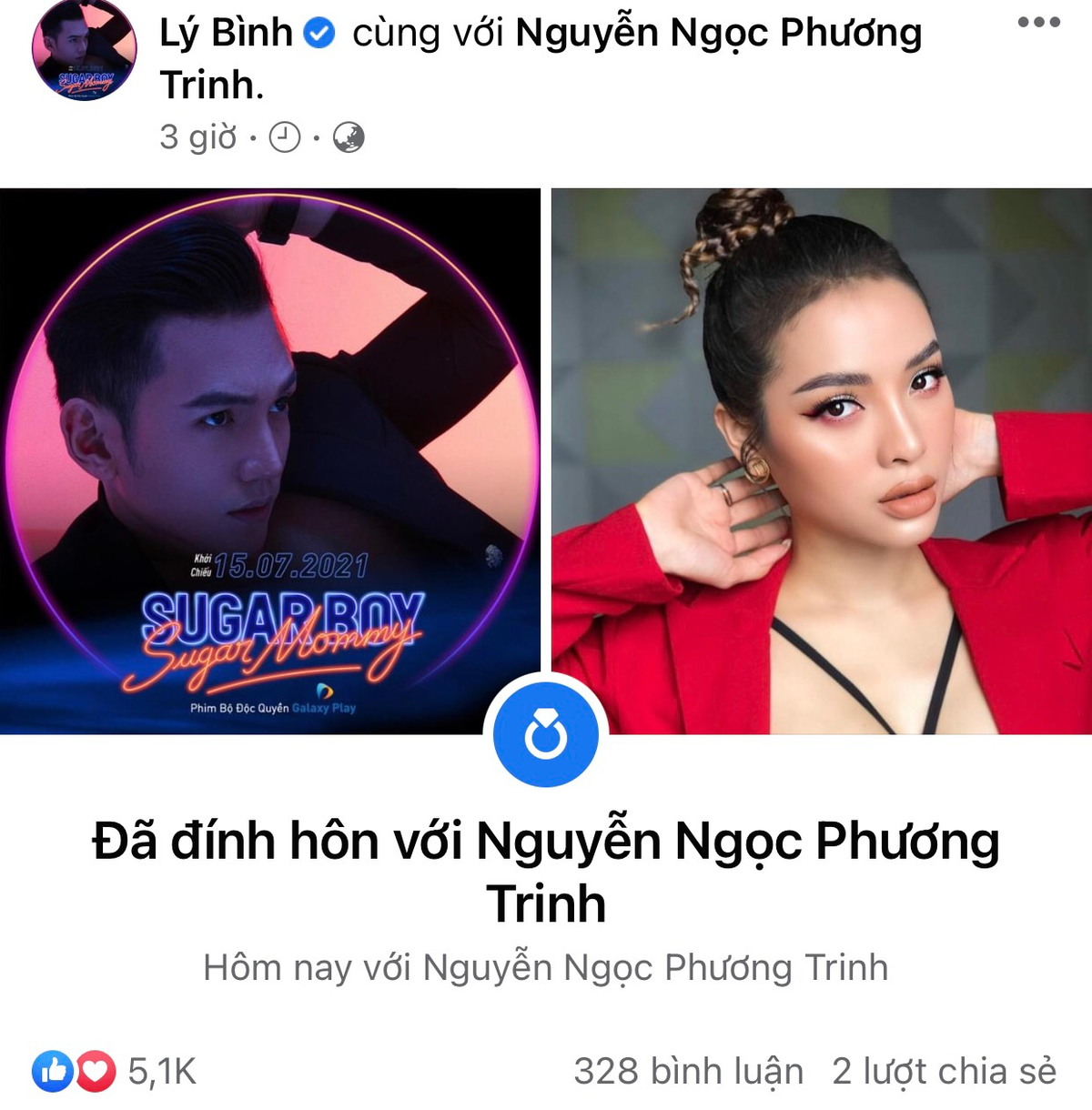 Lý Bình - Phương Trinh Jolie đính hôn, dàn sao Việt gửi lời chúc mừng Ảnh 1