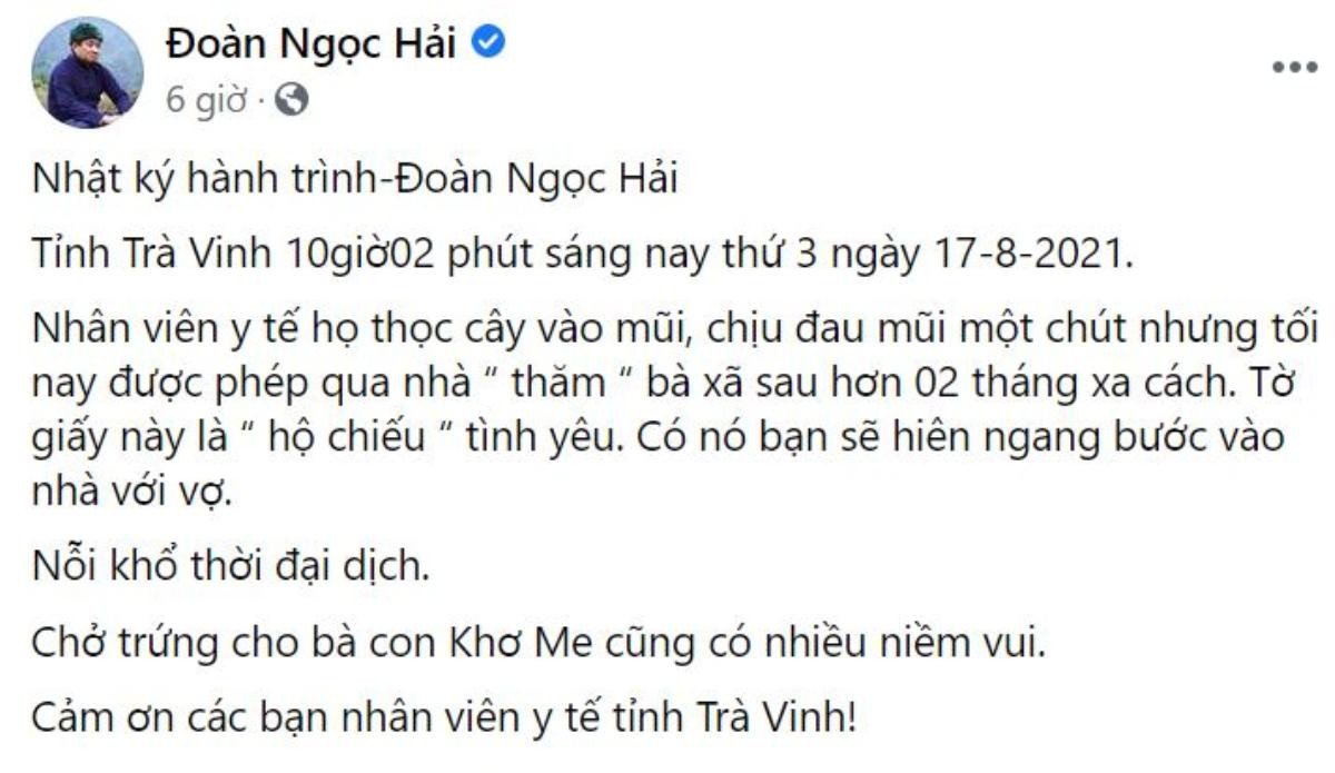 Ông Đoàn Ngọc Hải khoe tấm 'hộ chiếu tình yêu', tự tin về nhà thăm bà xã sau 2 tháng xa cách Ảnh 2