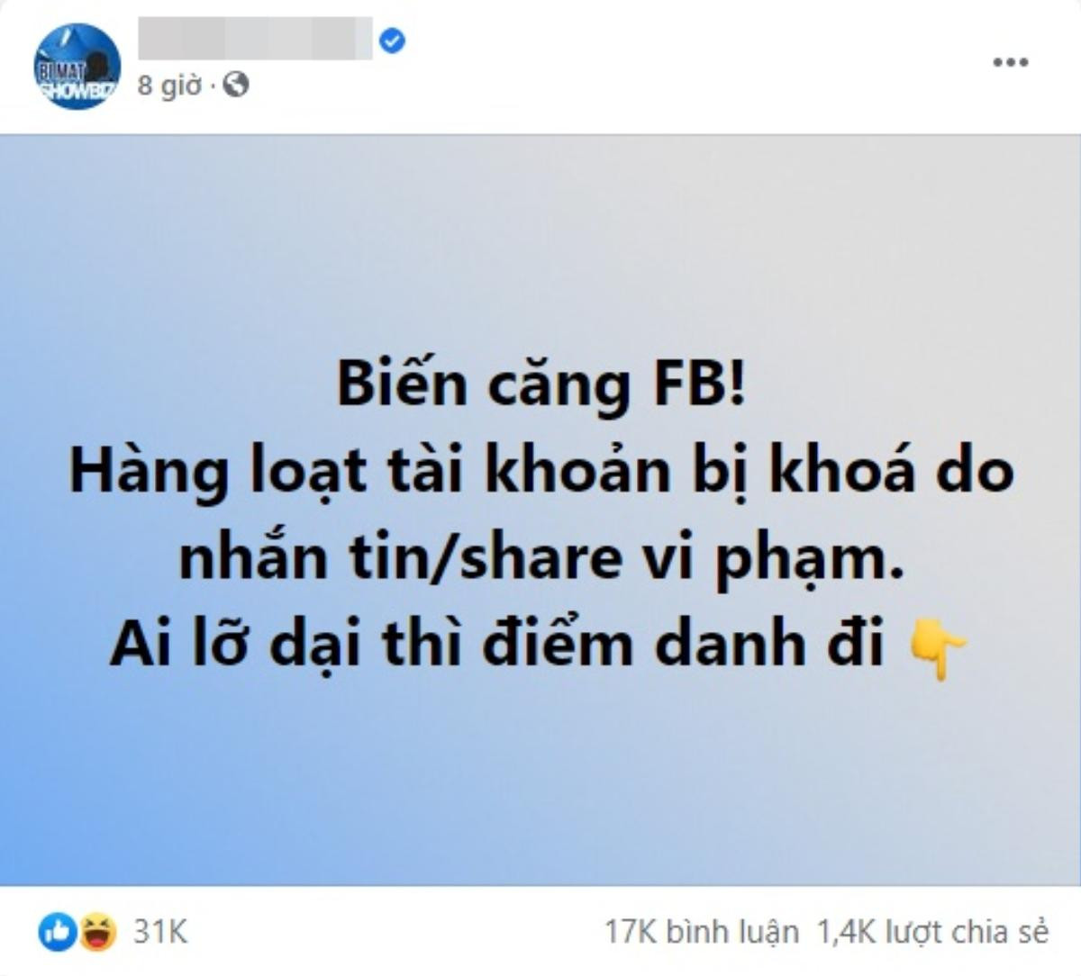 Nghi vấn nhiều tài khoản Facebook bị khoá vĩnh viễn vì share clip nhạy cảm Ảnh 2