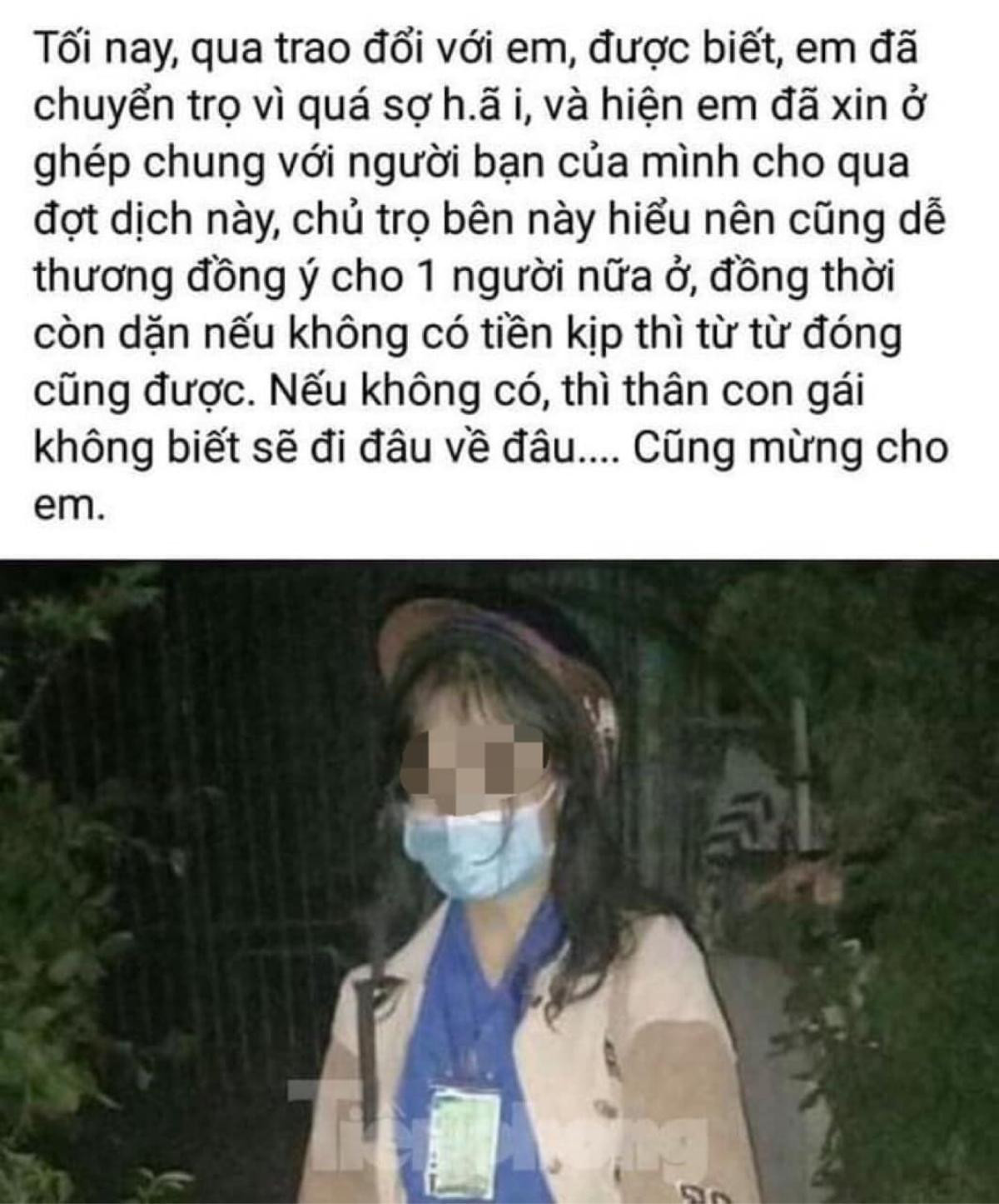 Thực hư câu chuyện nữ tình nguyện viên bị chủ trọ đuổi đi trong đêm vì nợ tiền phòng ở Bình Dương? Ảnh 2