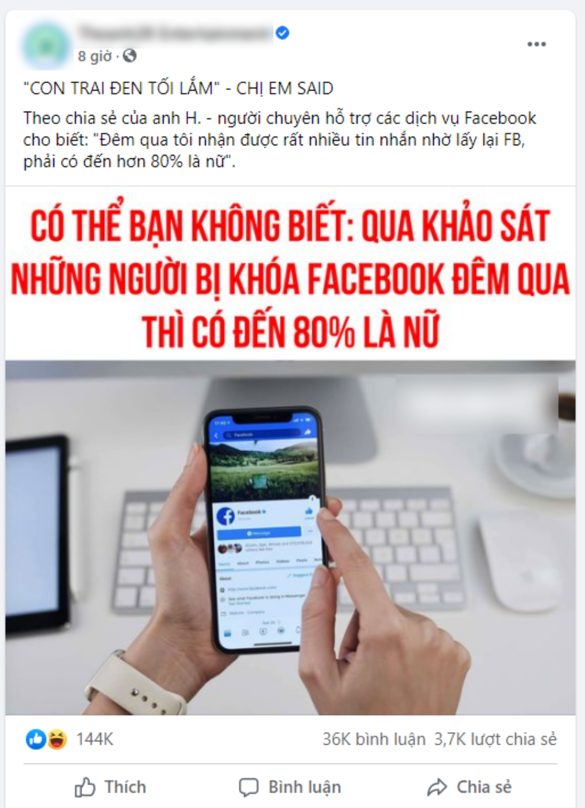 Thực hư thông tin 90% tài khoản Facebook bị khóa là của 'chị em phụ nữ' Ảnh 3