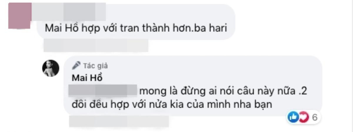 Mai Hồ đáp trả cực gắt khi netizen nhắc đến Trấn Thành và Hari Won Ảnh 2