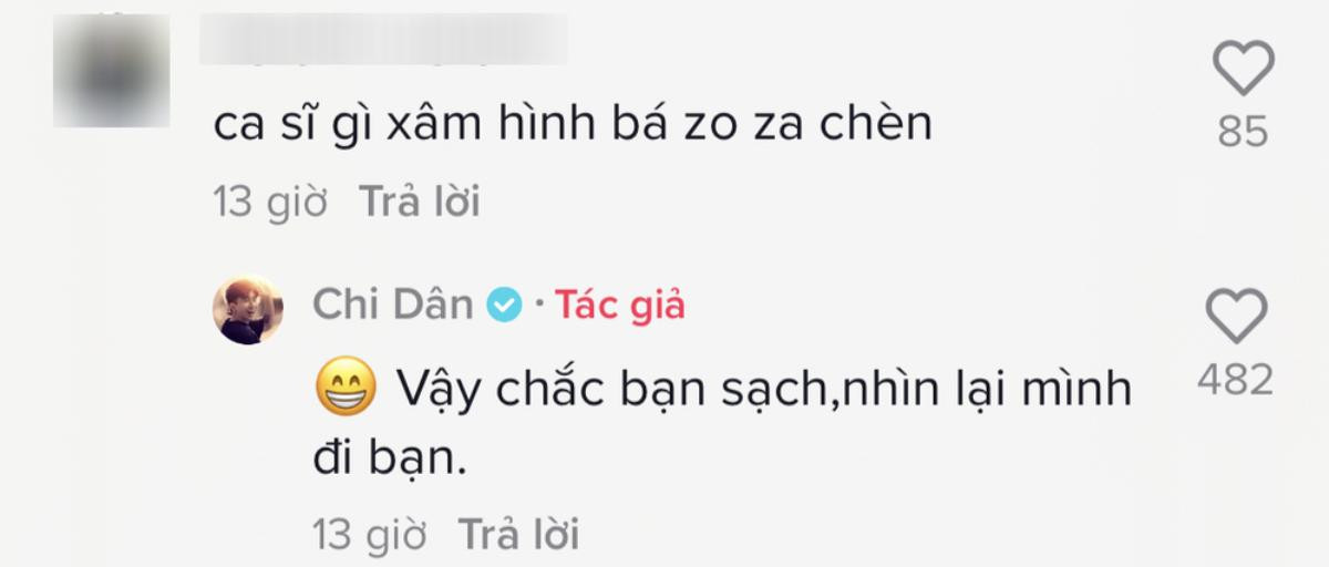 Chi Dân phản ứng cực gắt khi có người lên án hình xăm của mình Ảnh 3