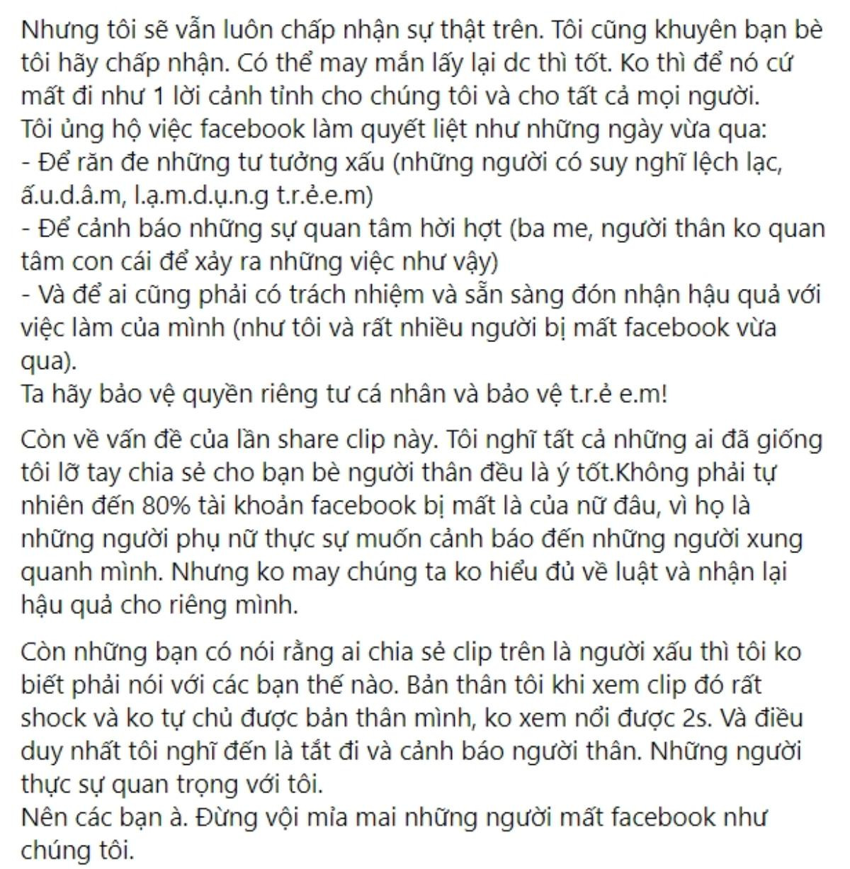 Một nữ ca sĩ thừa nhận đã share link 2 em bé lộ clip, lên tiếng cảnh cáo vì bị cho là 'người xấu' Ảnh 3