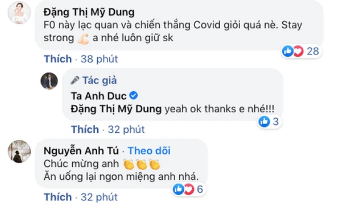 Đông Nhi, Nam Thư và dàn sao Việt vui mừng trước thông tin Anh Đức chiến thắng Covid-19 Ảnh 2