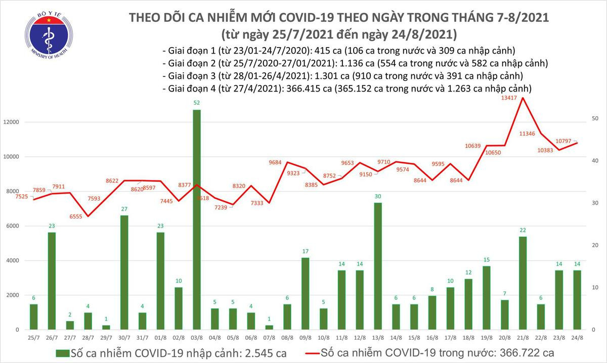 Tối 24/8: Thêm 10.811 ca COVID-19, TP Hồ Chí Minh và Bình Dương đã có đến 8.255 ca Ảnh 1