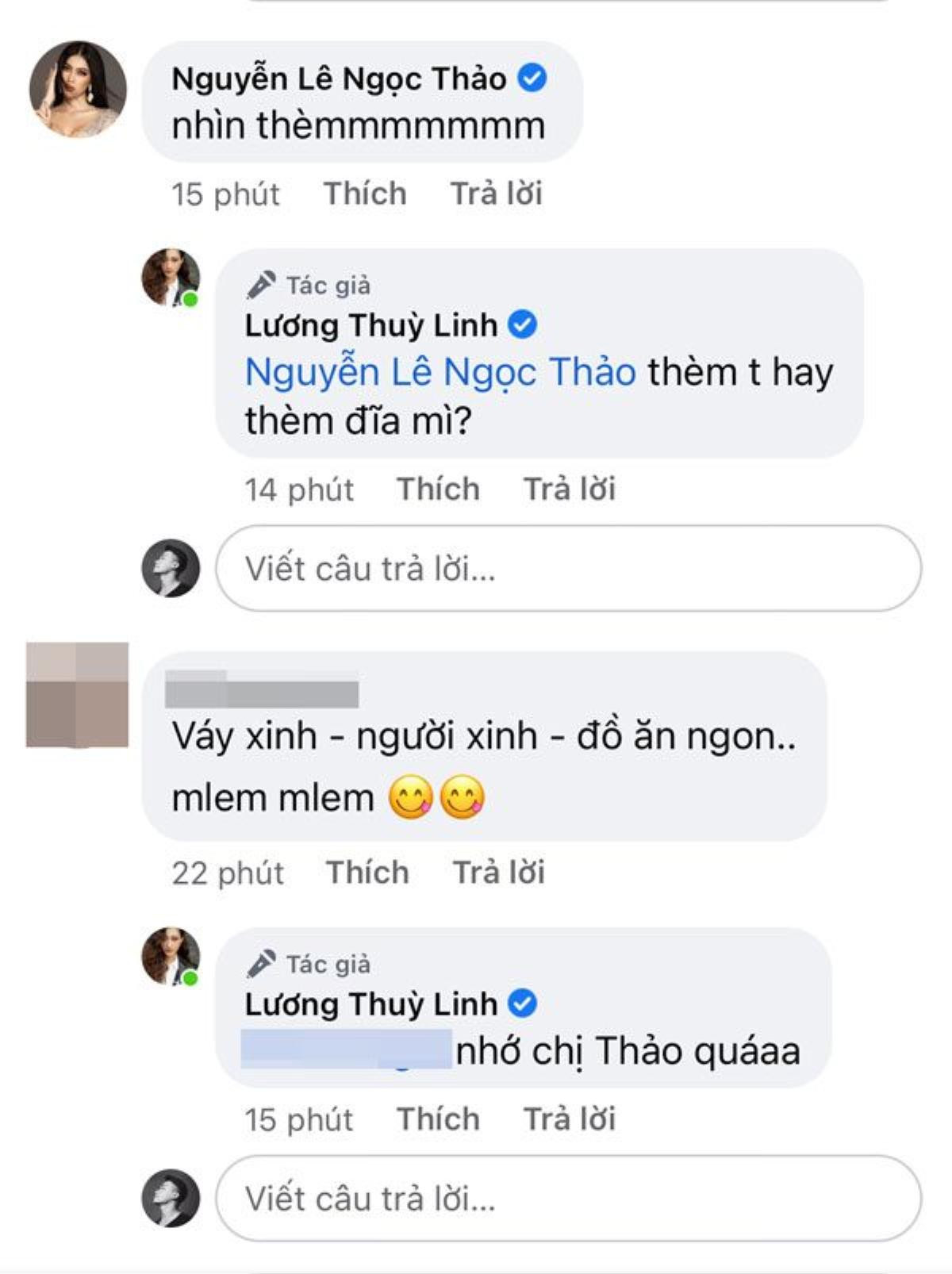 Lương Thùy Linh diện váy mong manh lấp ló đôi gò bồng đào, Á hậu Ngọc Thảo ùa vào 'nhìn thèm' Ảnh 4