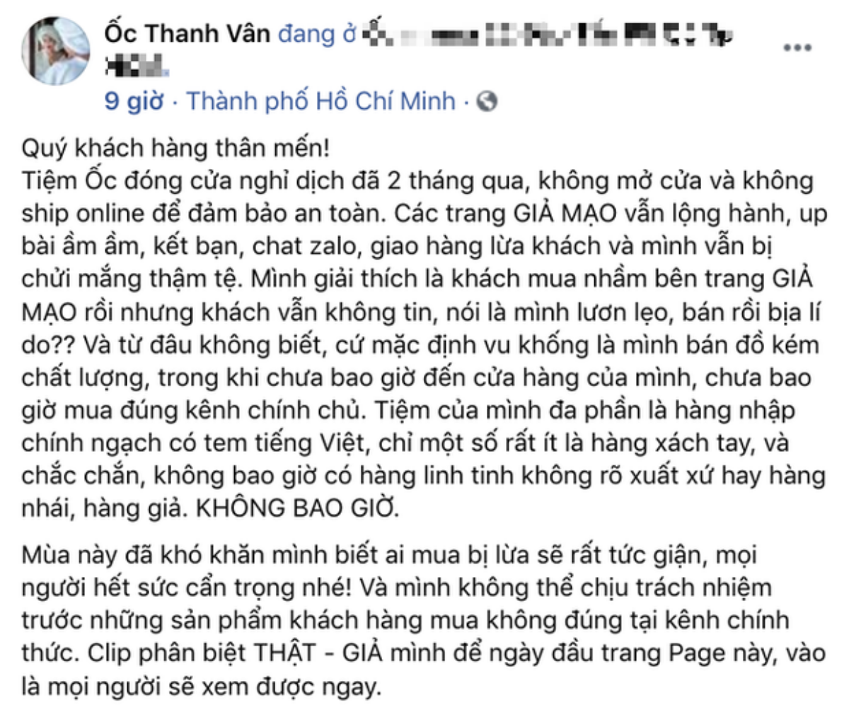 Bị tố bán hàng giả, Ốc Thanh Vân bức xúc lên tiếng: 'Bọn chuyên lừa đảo hãy thức tỉnh' Ảnh 2