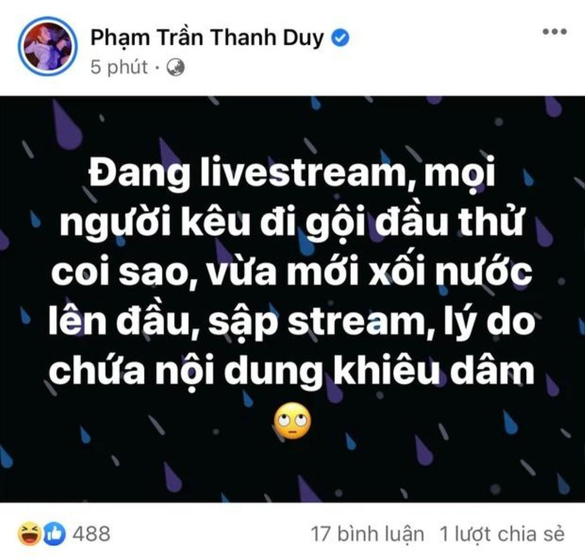 Một nam ca sĩ bị cấm livestream trên Facebook, netizen nghe qua lí do liền cười nghiêng ngả Ảnh 2