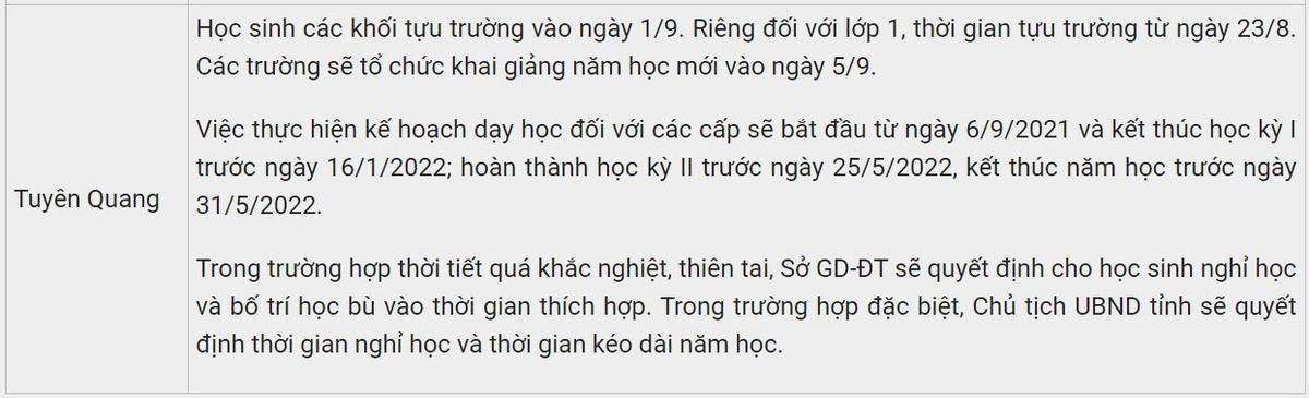 Mới: Thêm 3 tỉnh thành hay đổi lịch đi học lại và kế hoạch khai giảng năm học mới 2021-2022 Ảnh 12