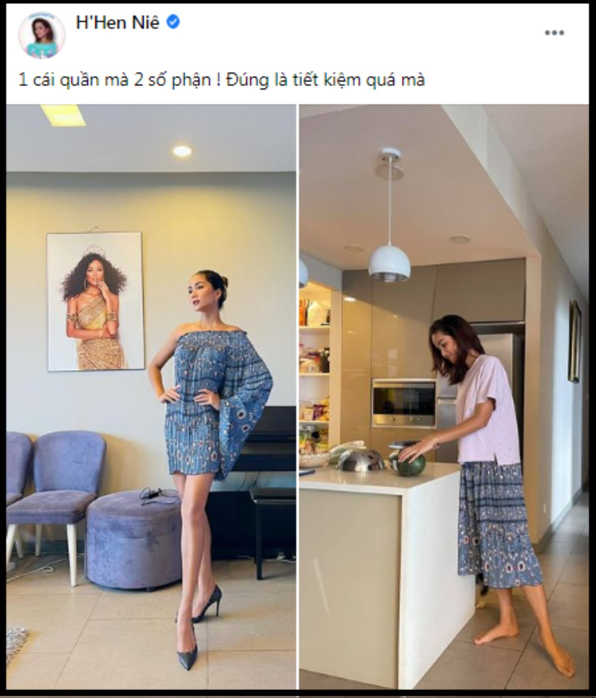 Quần 80 ngàn của mẹ, H'Hen Niê mix ra bộ váy sang chảnh, đẳng cấp Top5 Miss Universe là đây! Ảnh 1