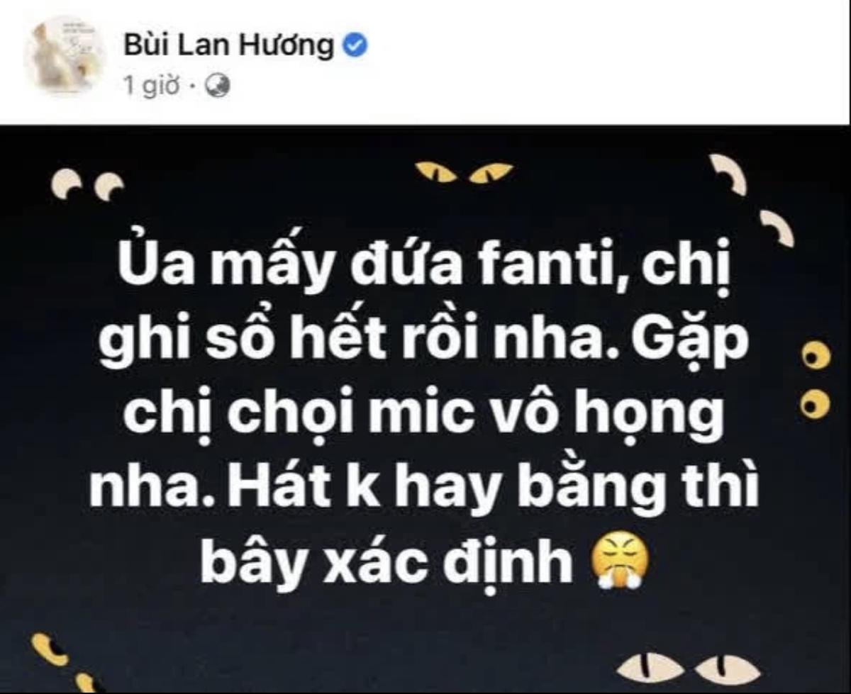 Một nữ ca sĩ Việt Nam đăng đàn đòi 'chọi micro vào họng' fan: Chuyện gì xảy ra thế này? Ảnh 1