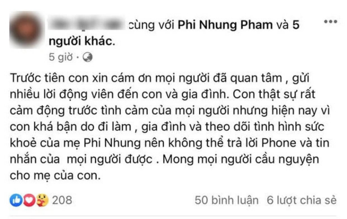 Netizen lại đồn Phi Nhung không qua khỏi, quản lý lên tiếng: 'Xin đừng trù ẻo cho tụi nhỏ mồ côi lần nữa' Ảnh 3