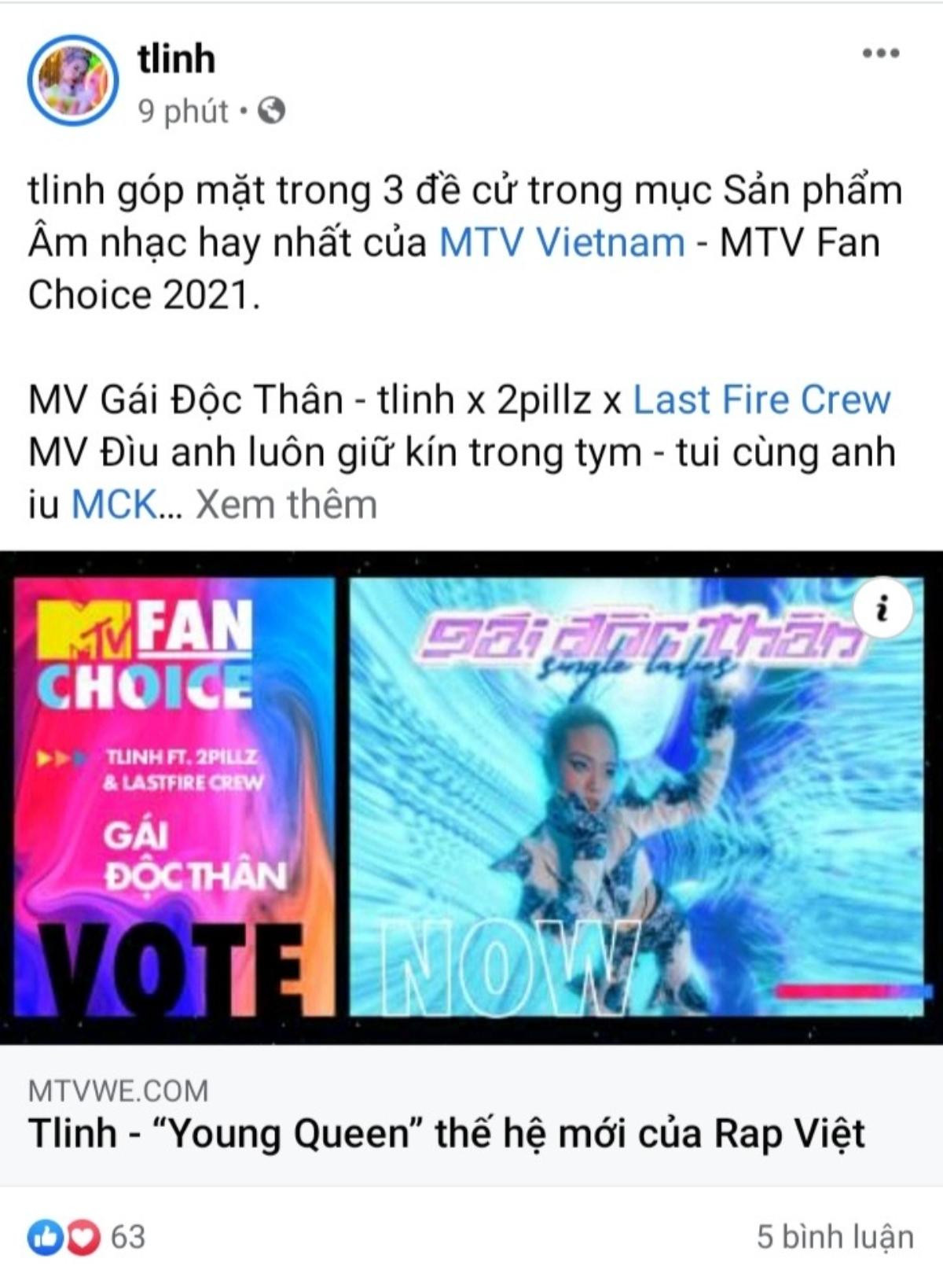 Cổng bình chọn MTV Fan Choice vừa mở, dân tình đã kêu gọi vote 