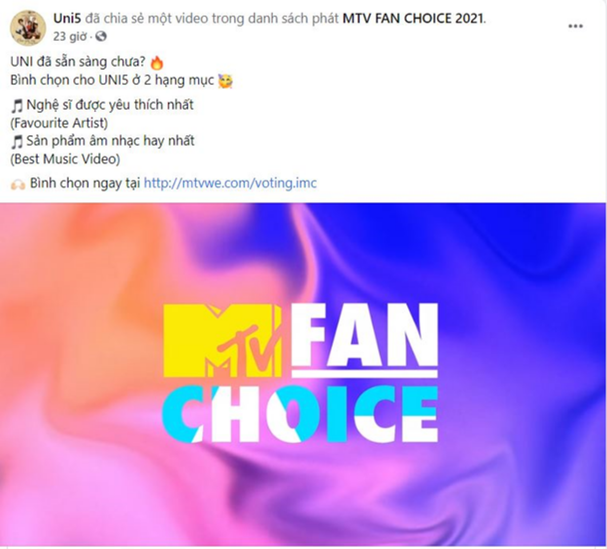 Cổng bình chọn MTV Fan Choice vừa mở, dân tình đã kêu gọi vote 