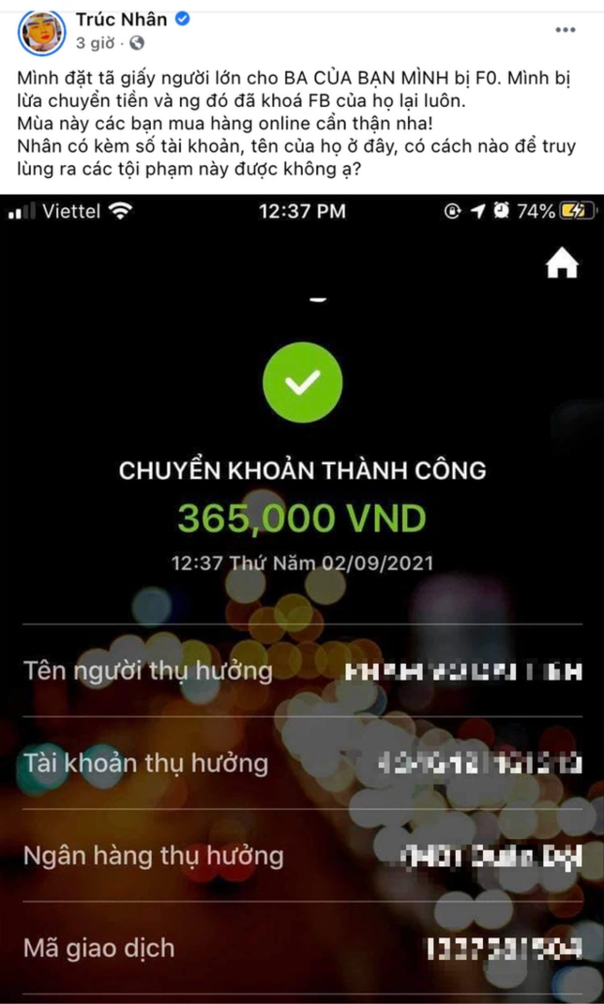 Bị người lạ lừa chuyển tiền, một nam ca sĩ Việt nổi tiếng cầu cứu netizen và không quên 'đá xéo' kẻ xấu Ảnh 2