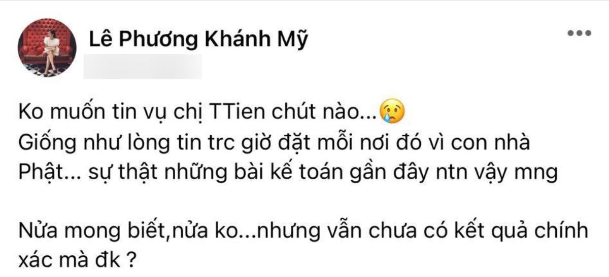 Một nữ diễn viên hoang mang vì ồn ào của Thủy Tiên: 'Lòng tin trước giờ đặt mỗi nơi đó vì con nhà Phật' Ảnh 1