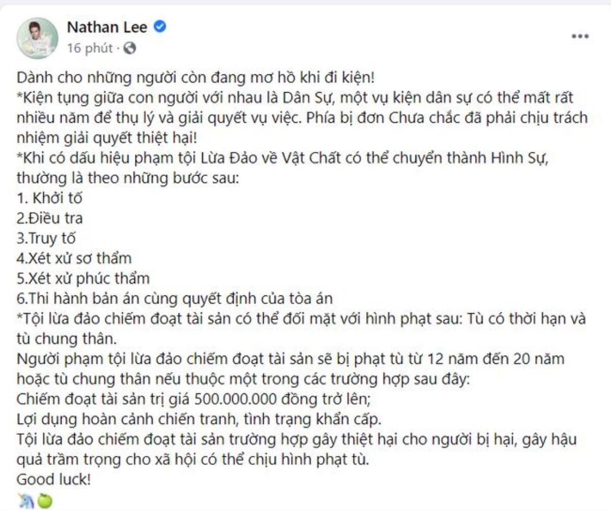 'Nhiệt tình' như Nathan Lee, liệt kê đầy đủ quy trình thủ tục để nhắn gửi cho 'ai đó' đang muốn đi kiện Ảnh 1