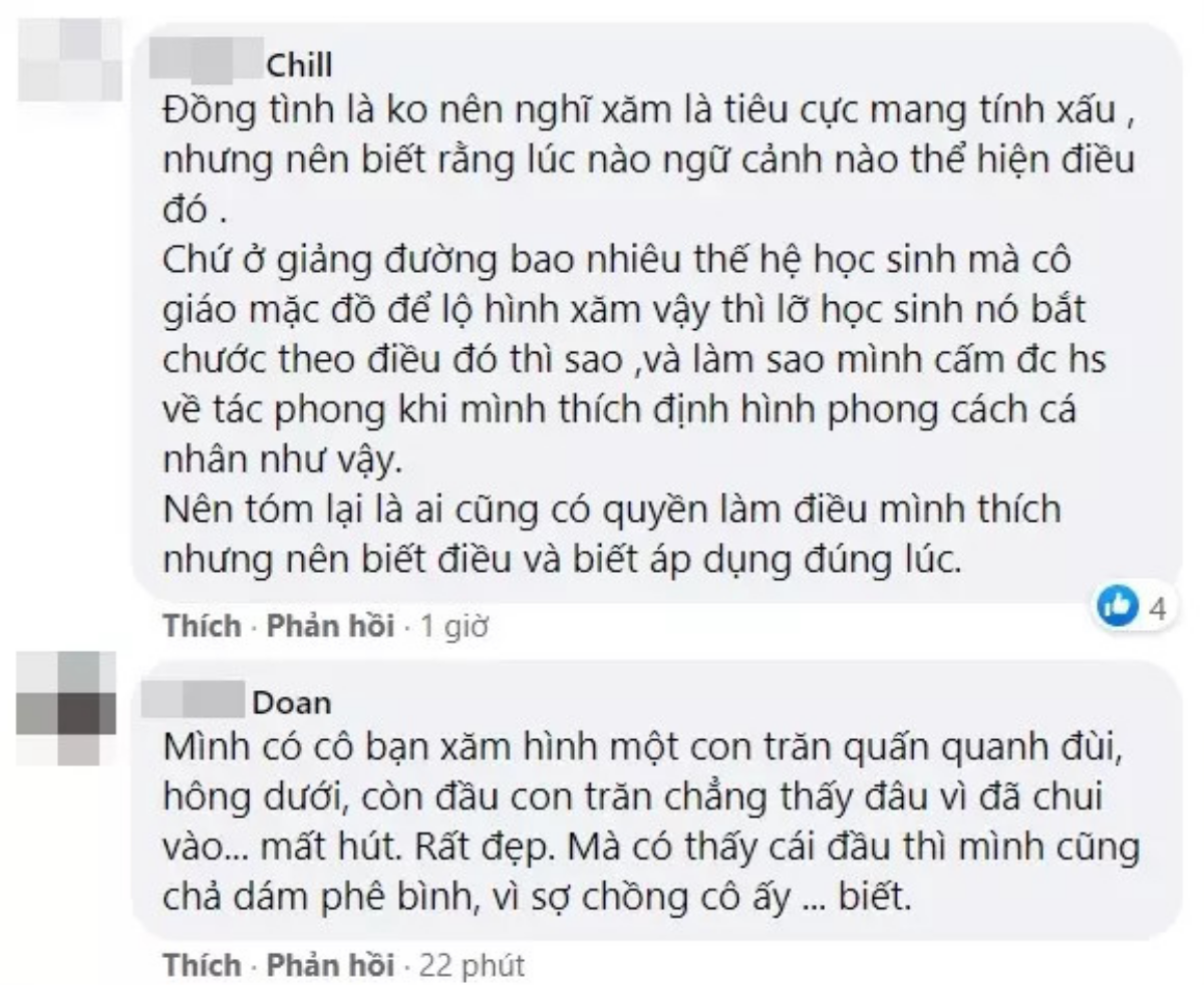 Một MC nổi tiếng bị 'ném đá' tới tấp vì bảo vệ cô hiệu phó xăm mình? Ảnh 4