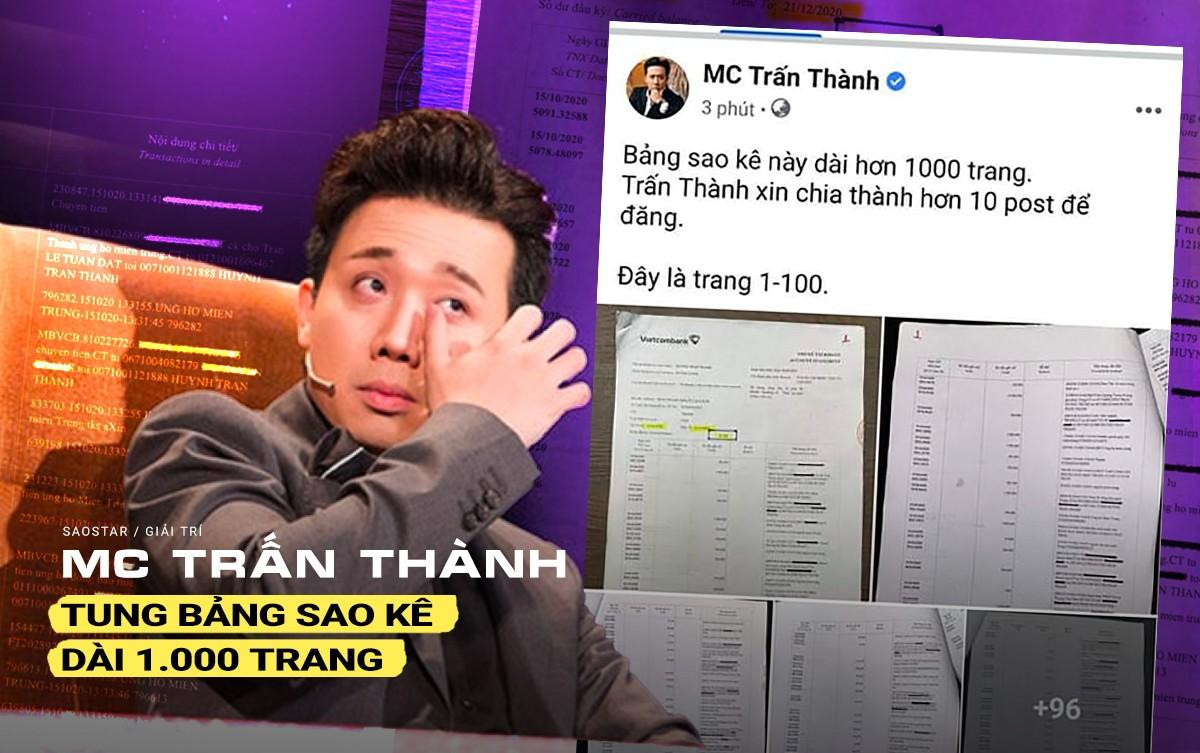 'Soi' bản sao kê 1.000 trang của Trấn Thành, netizen tìm ra điểm bất thường, tiếp tục tranh cãi Ảnh 1