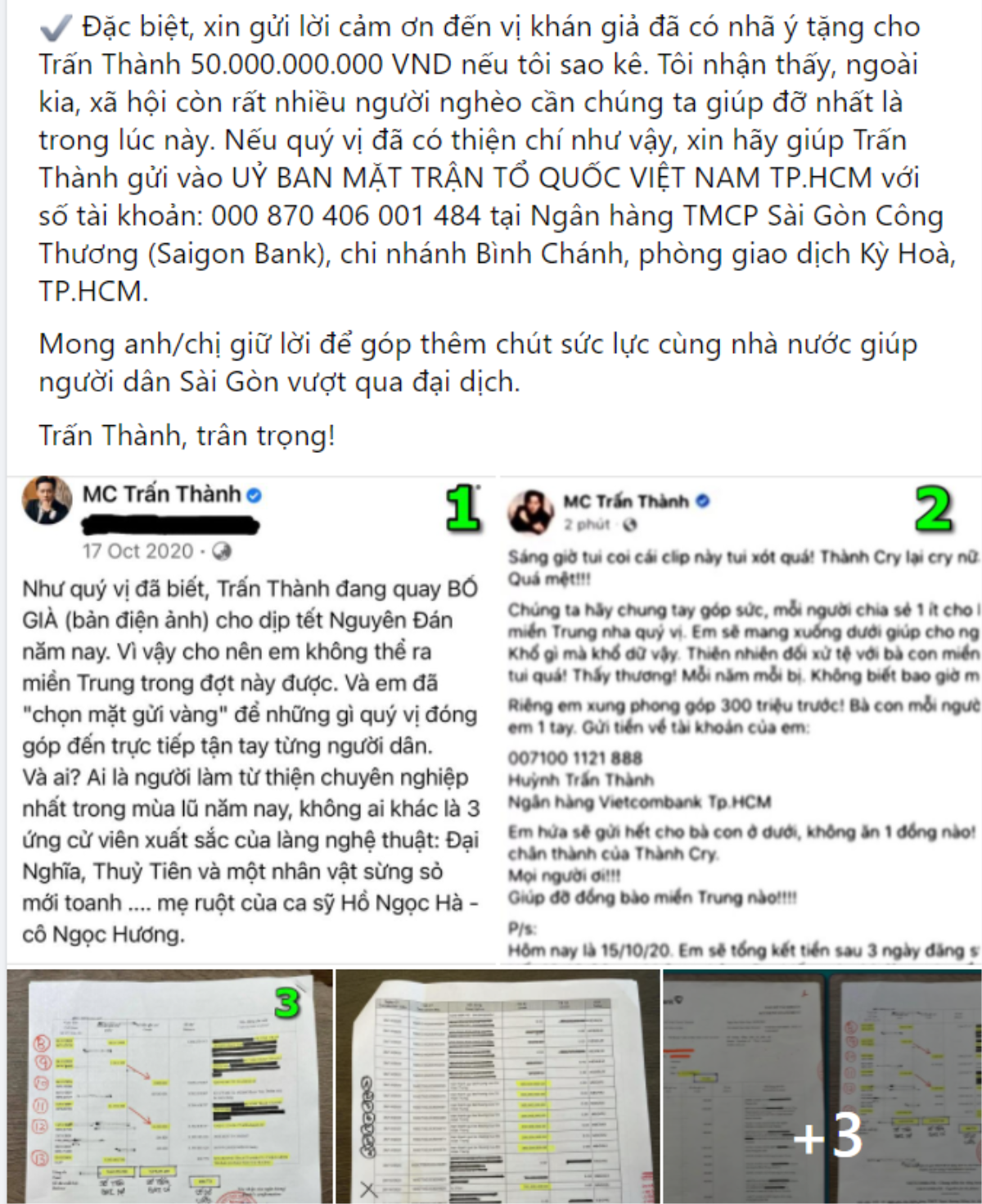 Trấn Thành hy vọng 'ai đó' giữ đúng lời hứa 50 tỷ, mong chuyển vào tài khoản này để làm chuyện khác Ảnh 3