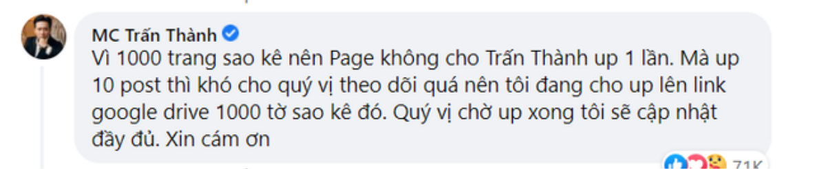 Netizen soi chi tiết Trấn Thành dùng 'tiểu xảo' trong bản sao kê 1.000 trang, thực hư ra sao? Ảnh 3