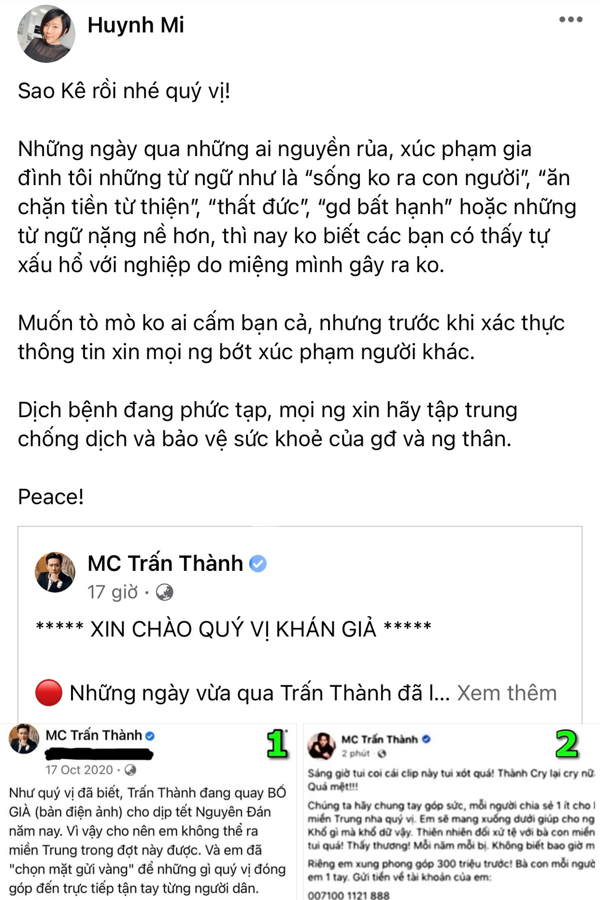 Em gái Trấn Thành nhắn nhủ sau khi anh trai tung bản sao kê, hé lộ nhiều tình tiết đáng thương Ảnh 2