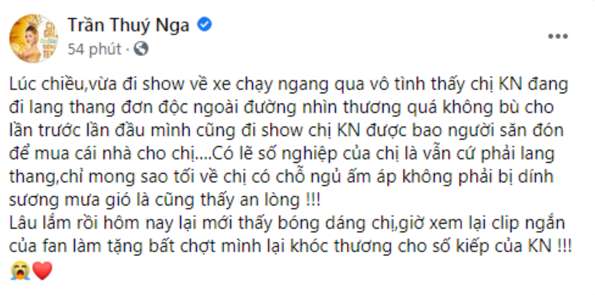 Thúy Nga bật khóc vì bắt gặp Kim Ngân đơn độc ngoài đường: 'Nghiệp của chị là lang thang như vậy' Ảnh 2