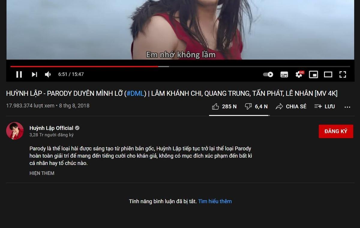 Giữa tâm bão ồn ào, Huỳnh Lập có động thái 'phòng thủ' dưới loạt MV parody trên Youtube? Ảnh 5