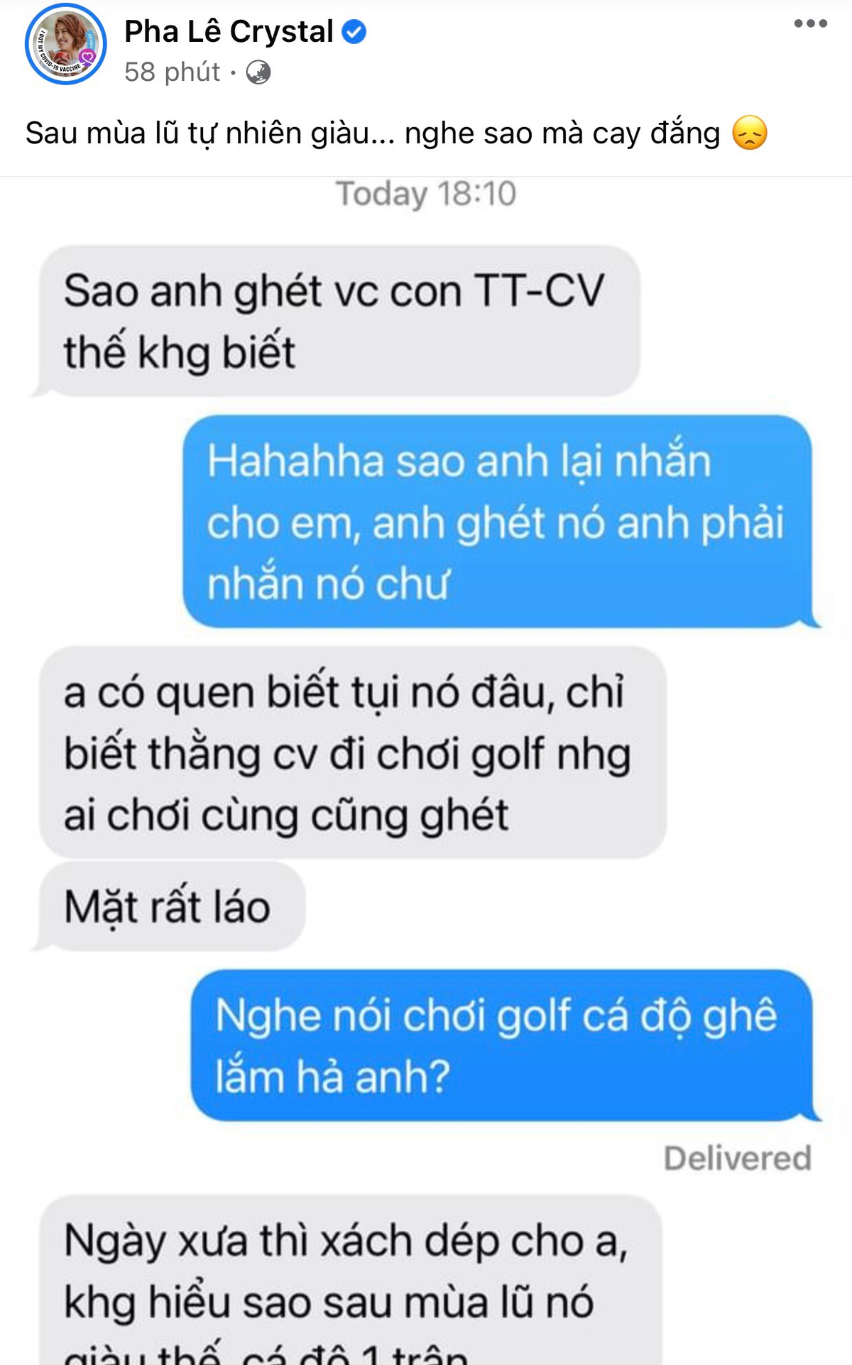 Pha Lê tiếp tục đăng đàn đầy ẩn ý, nhắc đến 'ai đó': 'Sau mùa lũ tự nhiên giàu' Ảnh 2