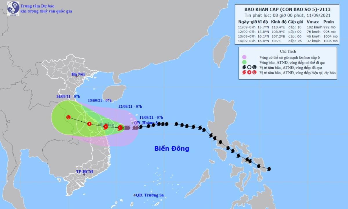 Bão số 5 đang hướng vào Thanh Hóa-Quảng Ngãi, Trung Bộ sắp hứng mưa lớn Ảnh 1