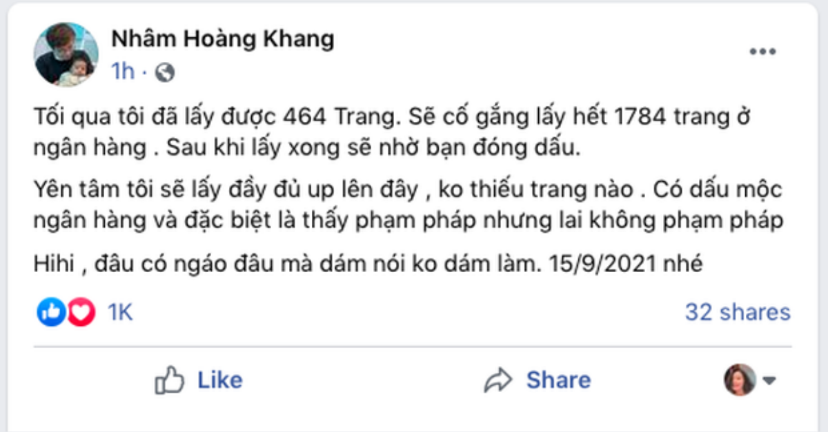 'Cậu IT' Nhâm Hoàng Khang tuyên bố đã lấy được 464 trang sao kê của quỹ từ thiện Hằng Hữu Ảnh 2