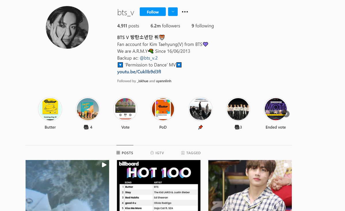 V (BTS) là idol Hàn Quốc đầu tiên đạt được thành tích này trên Instagram Ảnh 6