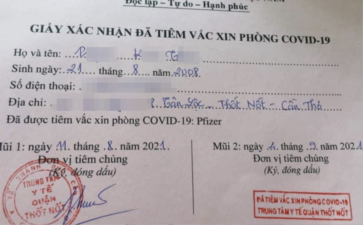 Xác minh thông tin 57 trẻ dưới 18 tuổi ở Cần Thơ được tiêm vaccine Covid-19 Ảnh 1