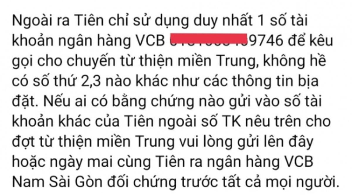 Xôn xao việc Thủy Tiên kêu gọi cứu trợ lũ lụt vào 3 tài khoản ngân hàng khác nhau nhưng chỉ nhận có một? Ảnh 2