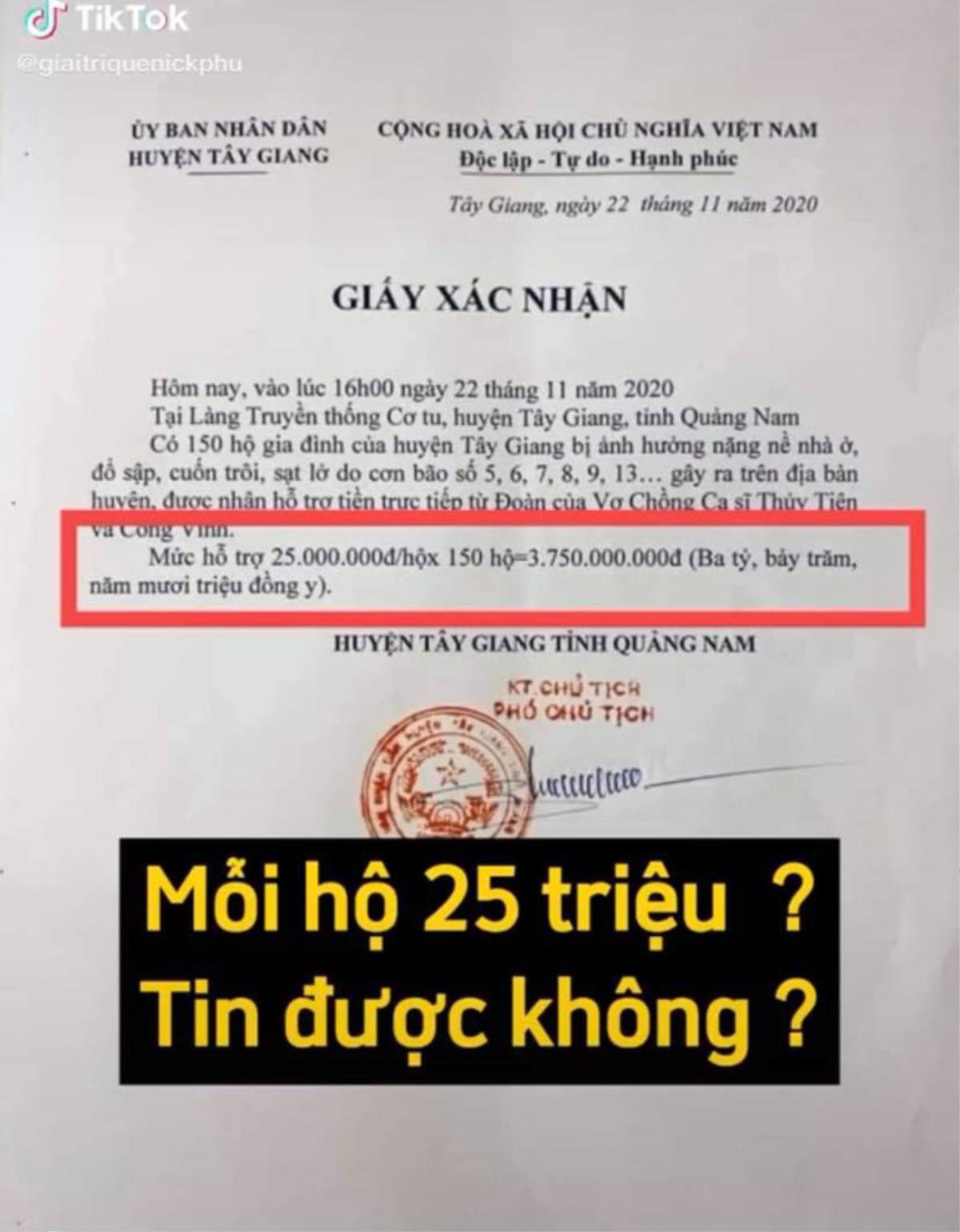 Thủy Tiên tung giấy xác nhận làm từ thiện ở địa phương, netizen soi hàng loạt chi tiết chưa minh bạch? Ảnh 5