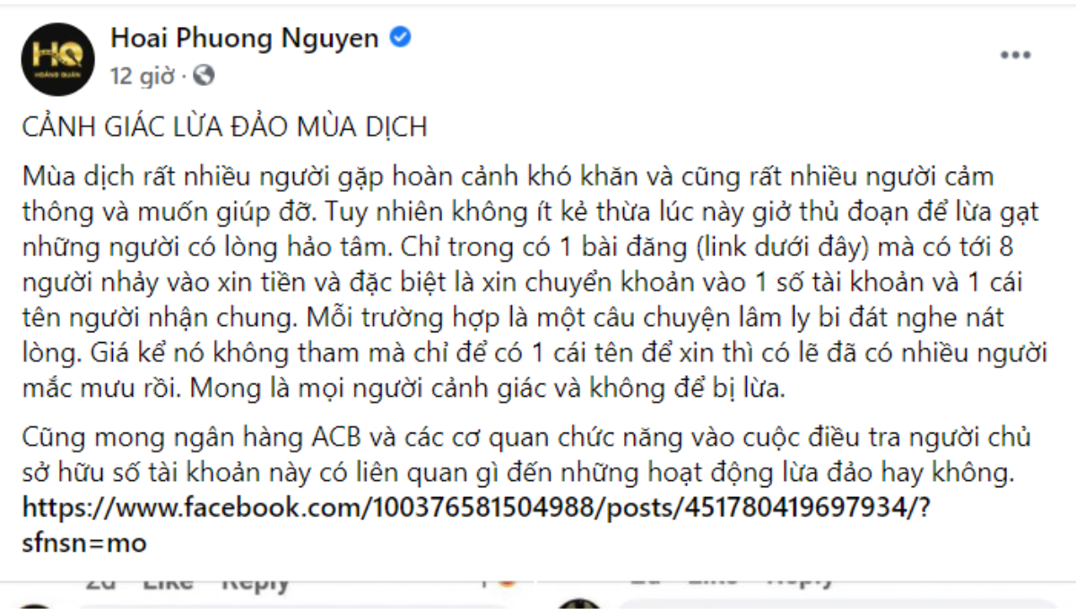 Ông xã Việt Hương nói về chuyện lừa đảo trong từ thiện: 8 người 1 tài khoản, mong ngân hàng vào cuộc Ảnh 1