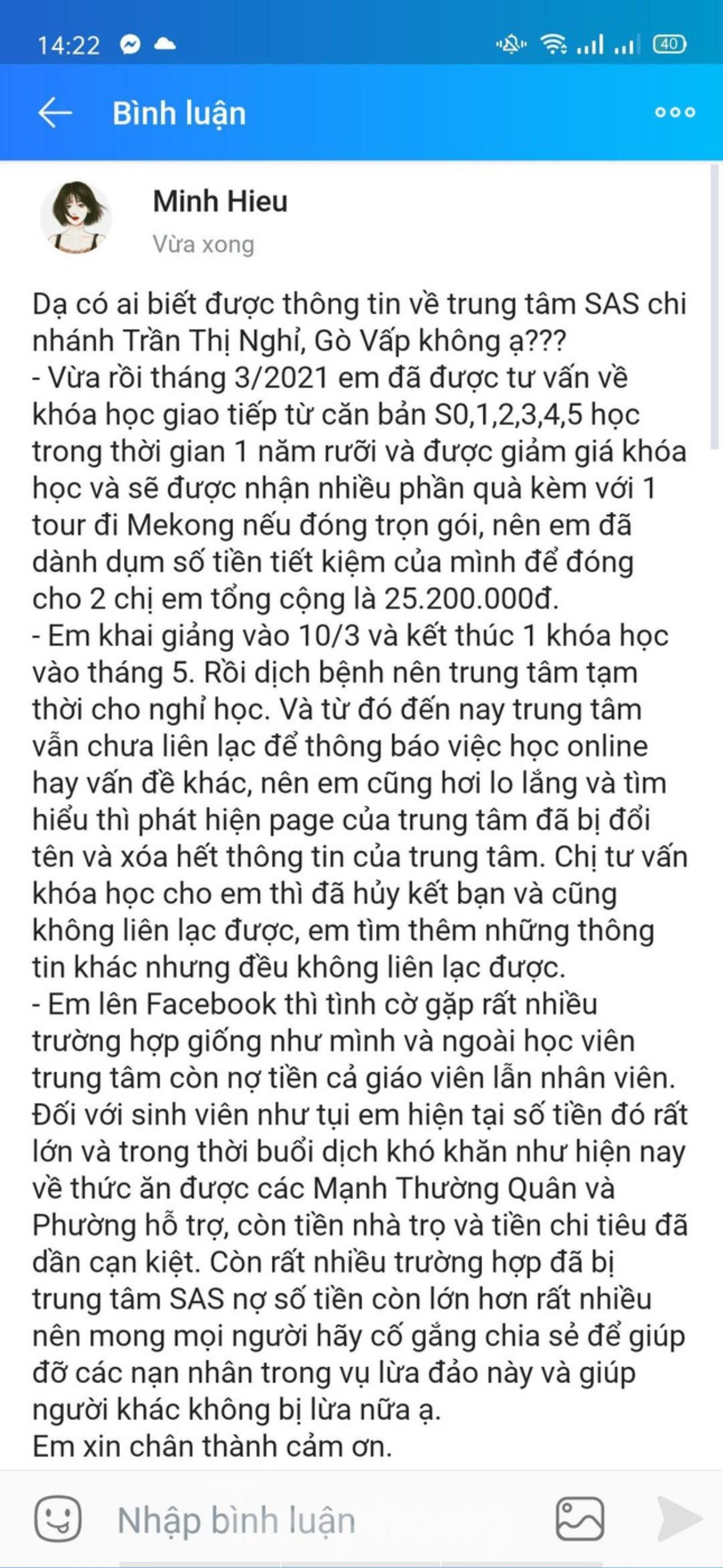 Hàng trăm học viên, giáo viên tố trung tâm ngoại ngữ SAS 'lừa đảo' Ảnh 3