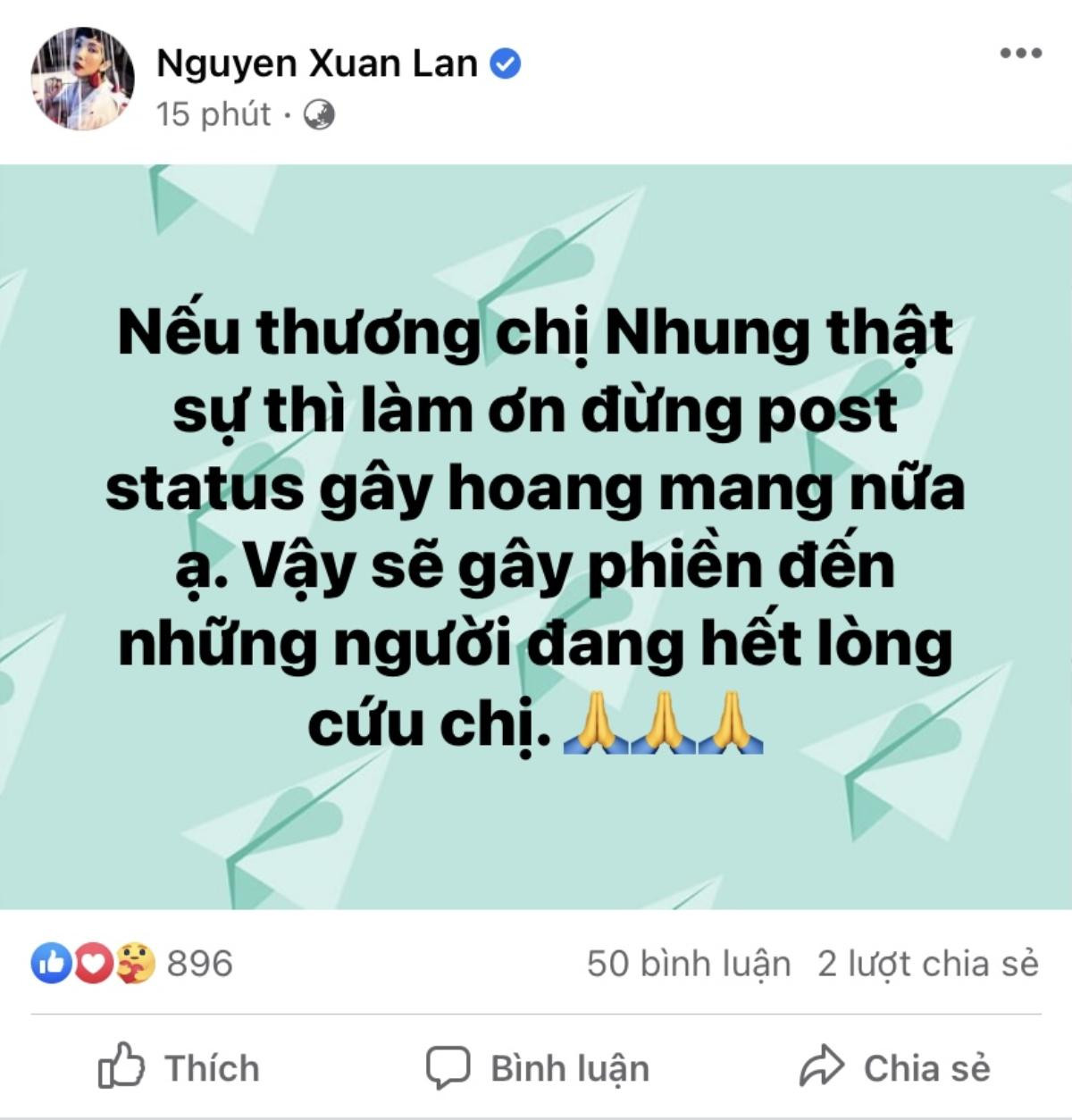 Xuân Lan 'van xin' điều này với netizen sau thông tin sức khoẻ Phi Nhung chuyển nặng Ảnh 2