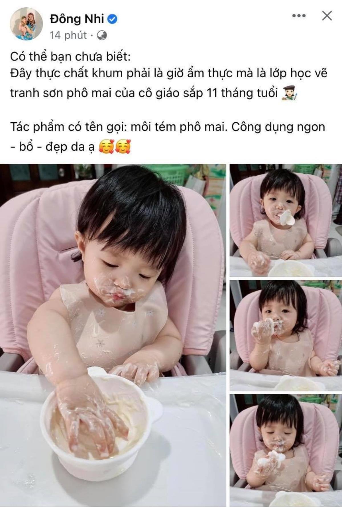 Chỉ mới 11 tháng tuổi bé Winnie đã biết 'vẽ tranh', lần đầu Đông Nhi công bố 'tác phẩm' của con gái Ảnh 2