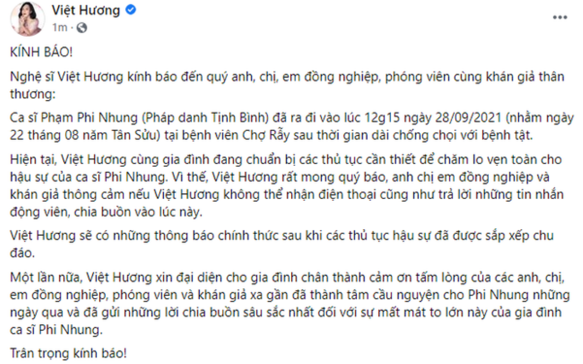 Bạn thân tiết lộ 1 ngày trước khi qua đời, Phi Nhung có kết quả âm tính với Covid-19 Ảnh 4