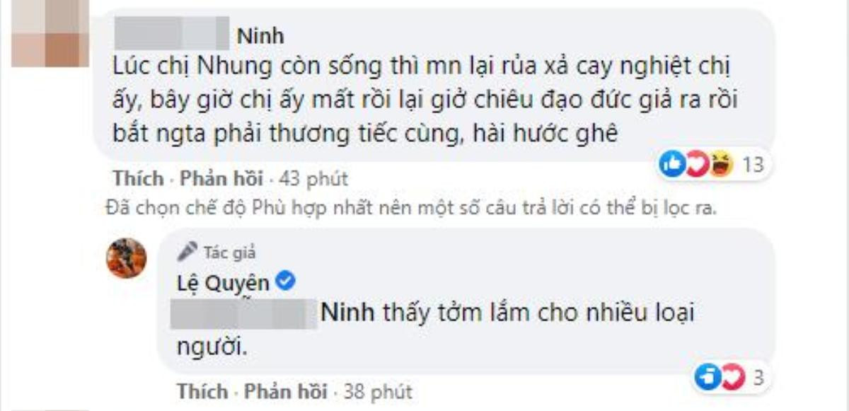 Đăng chia sẻ về sự ra đi của ca sĩ Phi Nhung, Lệ Quyên bị chỉ trích và màn 'đáp trả' cực gắt Ảnh 6