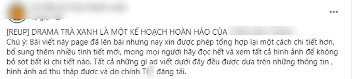 Rầm rộ bài đăng tố một nữ ca sĩ Vbiz dàn dựng kịch bản hoàn hảo để tạo drama 'trà xanh' Ảnh 1