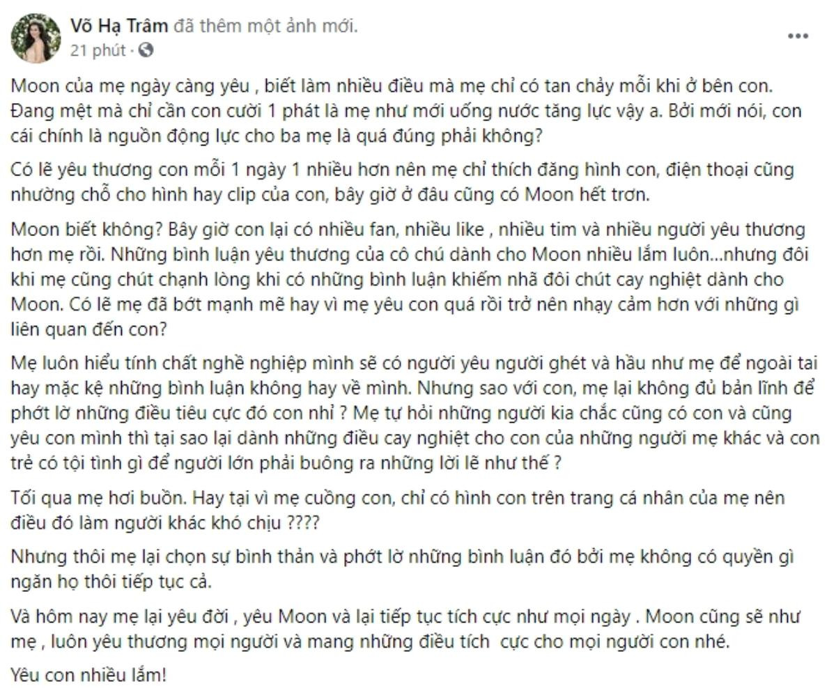 Võ Hạ Trâm chạnh lòng vì con gái bị cay nghiệt, chê bai không đẹp: 'Trẻ con có tội tình gì?' Ảnh 5