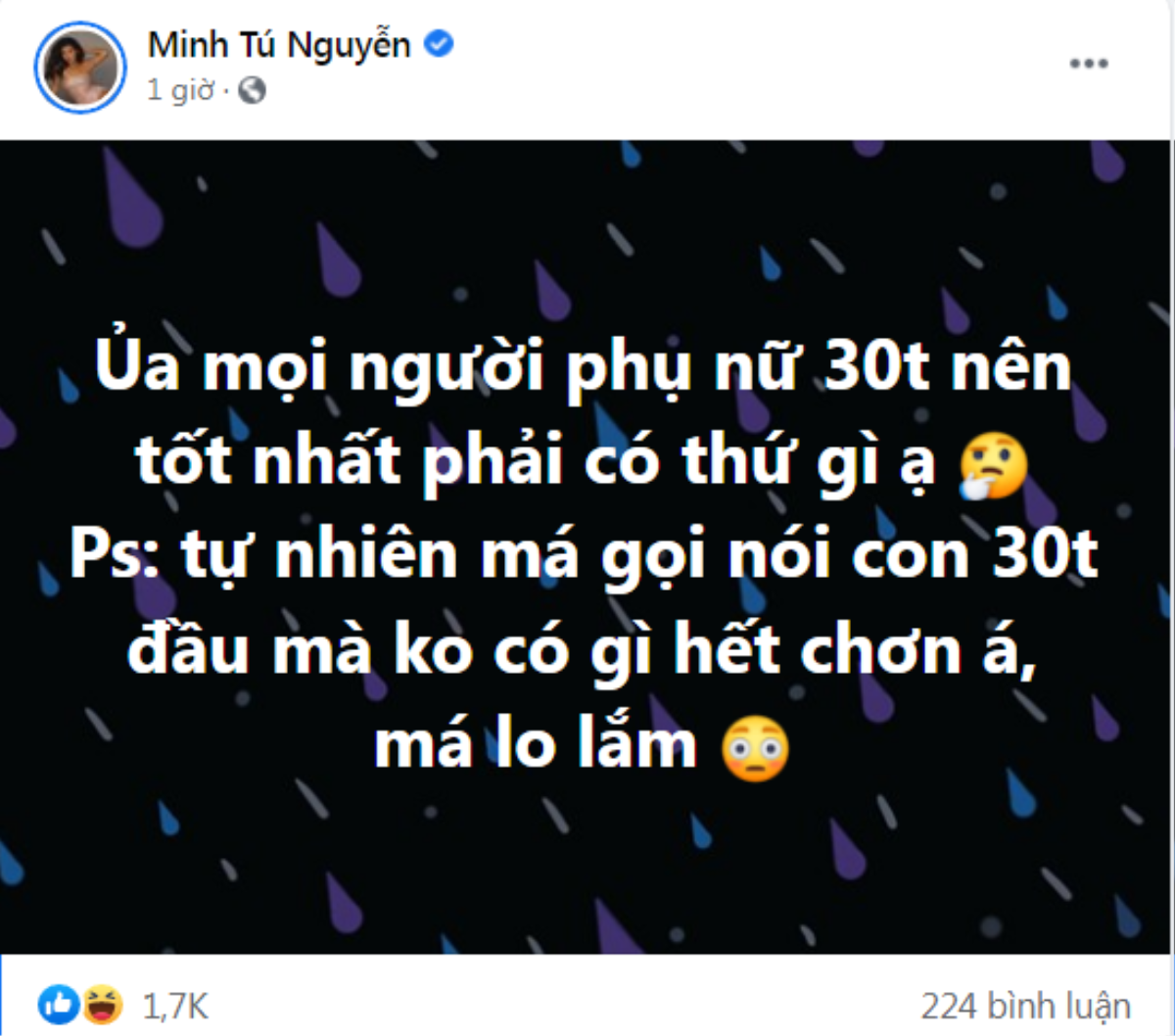 Minh Tú bất ngờ nhắc đến cột mốc tuổi 30, netizen liền vào bình luận chuyện 'chồng con' Ảnh 2